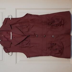Women's Sleeveless Burgundy Jacket